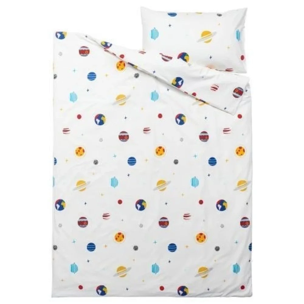 IKEA AFTONSPARV Twin Space Duvet Cover + Queen Pillowcase – Colorful Planets